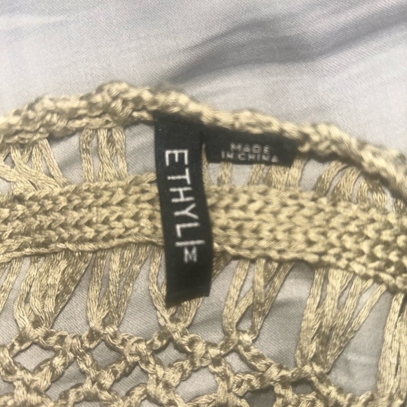 Olive Green Women's Crochet Sweater Cardigan - Picture 2 of 2